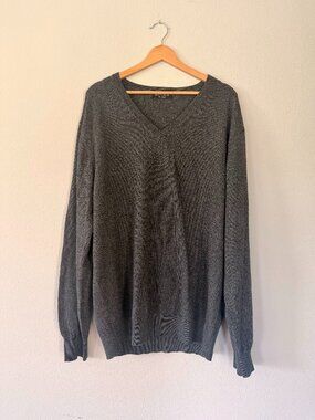 Kallspin Tall XL Gray V-Neck Sweater